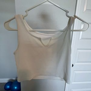 White Cropped Tank Top